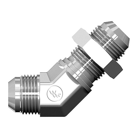 World Wide Fittings Male JIC to Male JIC Bulkhead 45 Degree Elbow - With Locknut F5375X16X16LN